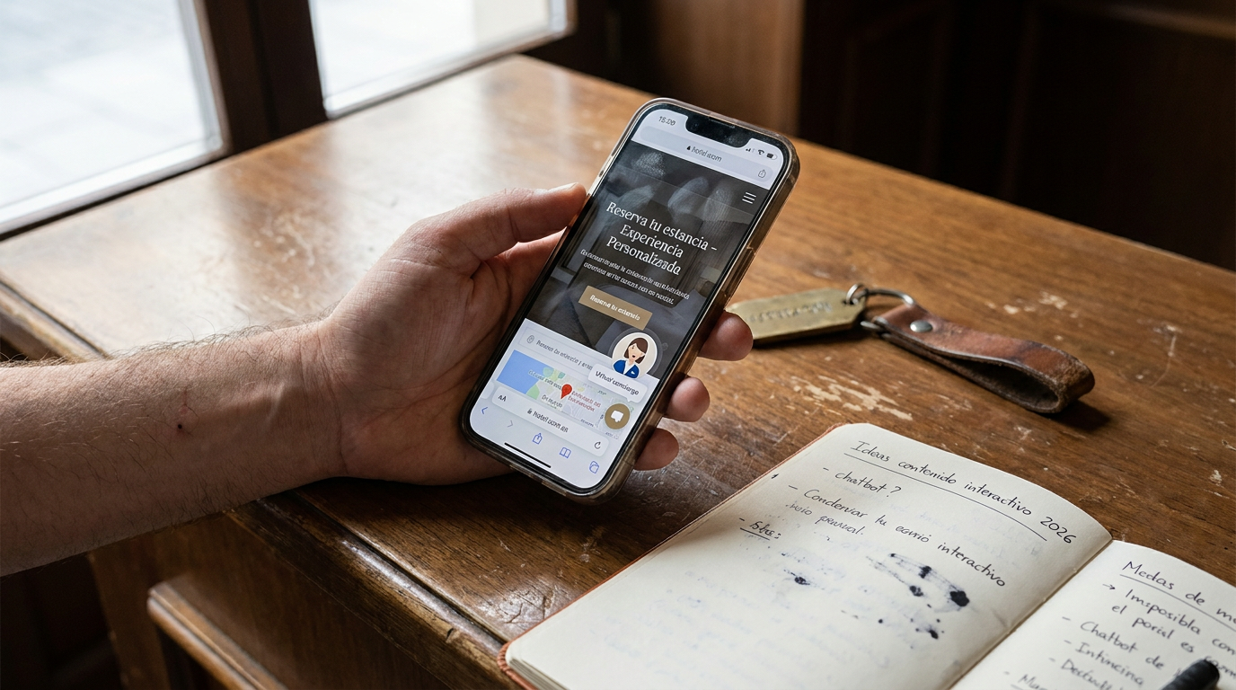 Contenido interactivo web hotel en 2026