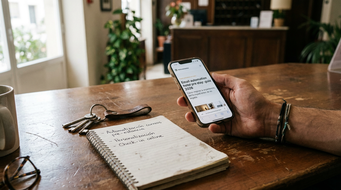 Email automation hotel pre stay: guía 2026