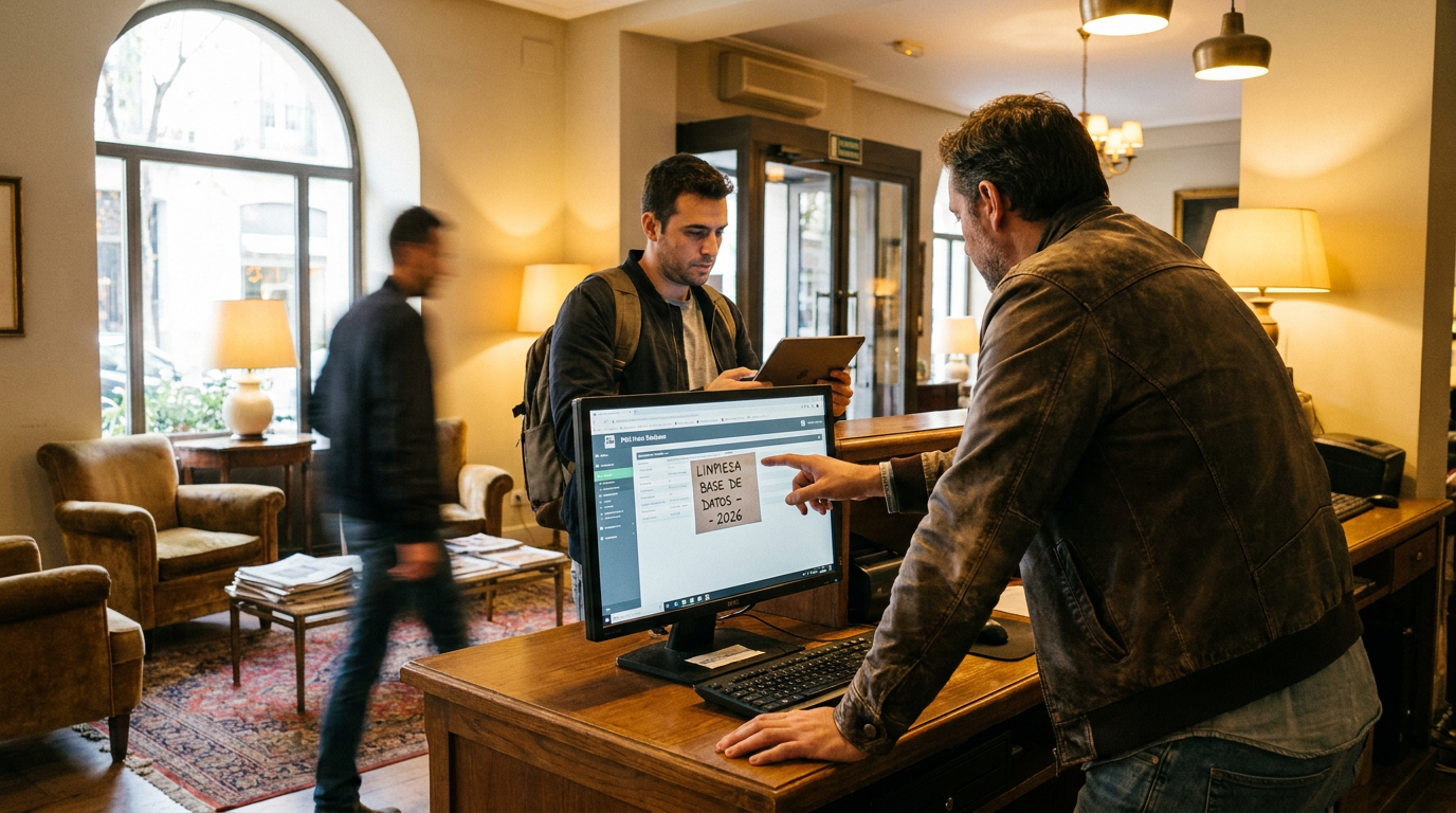 Limpieza base de datos PMS hotel en 2026